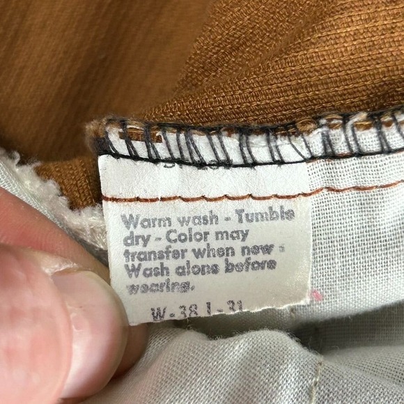 Vintage Levis Brown Corduroy Pants White Tab Mens 38x31 USA Made 80s Talon Zip - Picture 6 of 12